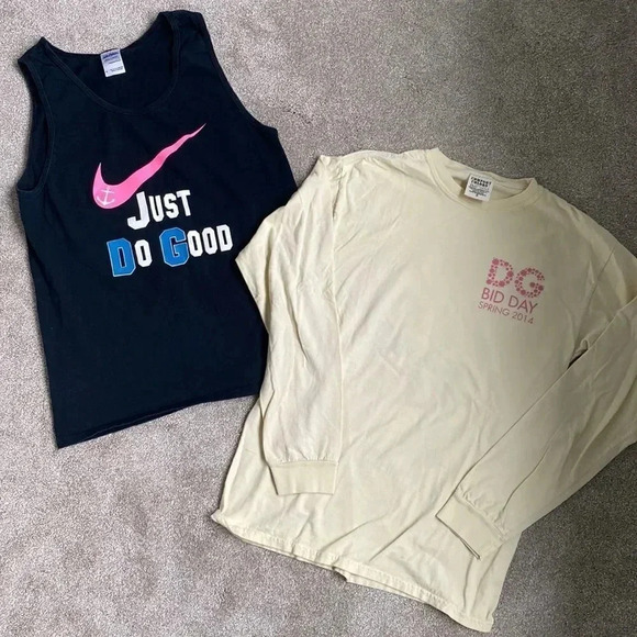 Gildan Tops - Delta Gamma Sorority Fraternity DG Dee Gee Shirts Tank Tops Bundle Size S